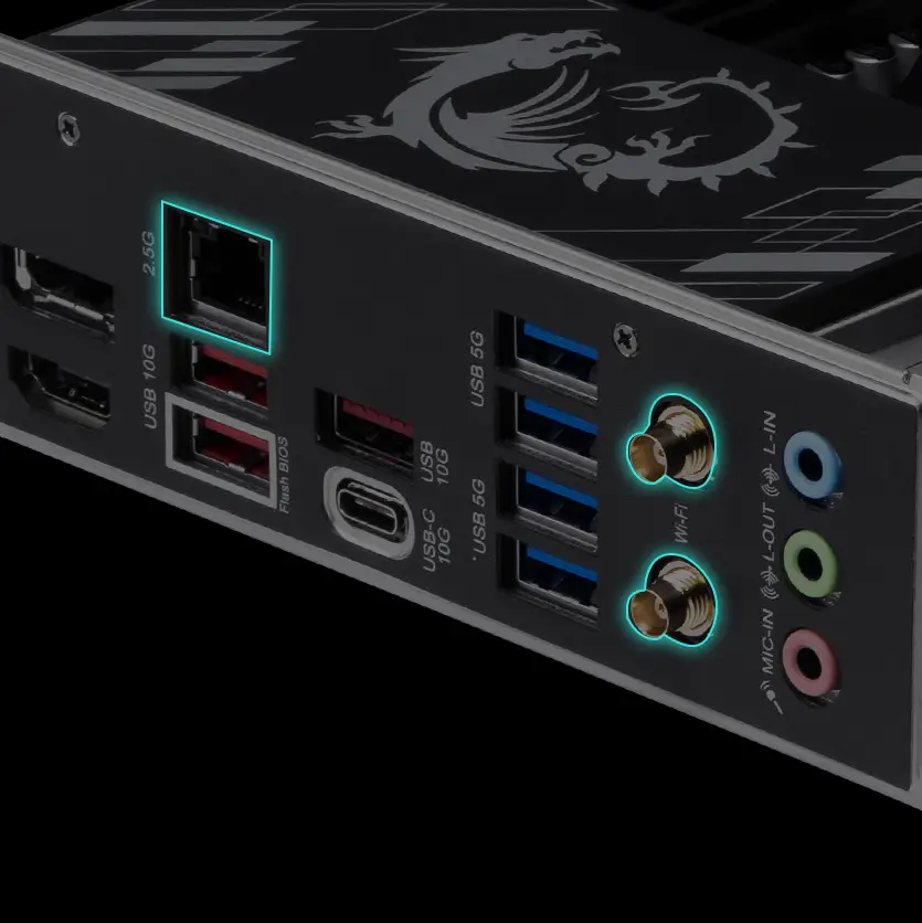 Wi-Fi 6E 和 2.5G LAN 圖示