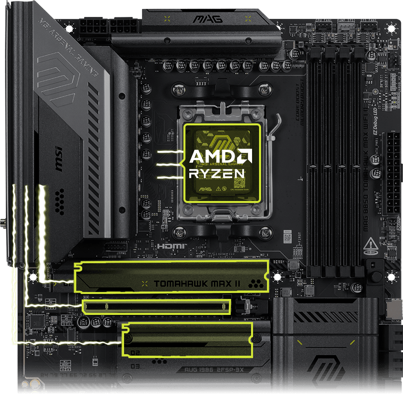 MSI MAG B850 TOMAHAWK MAX WIFI II Lanes Optimized