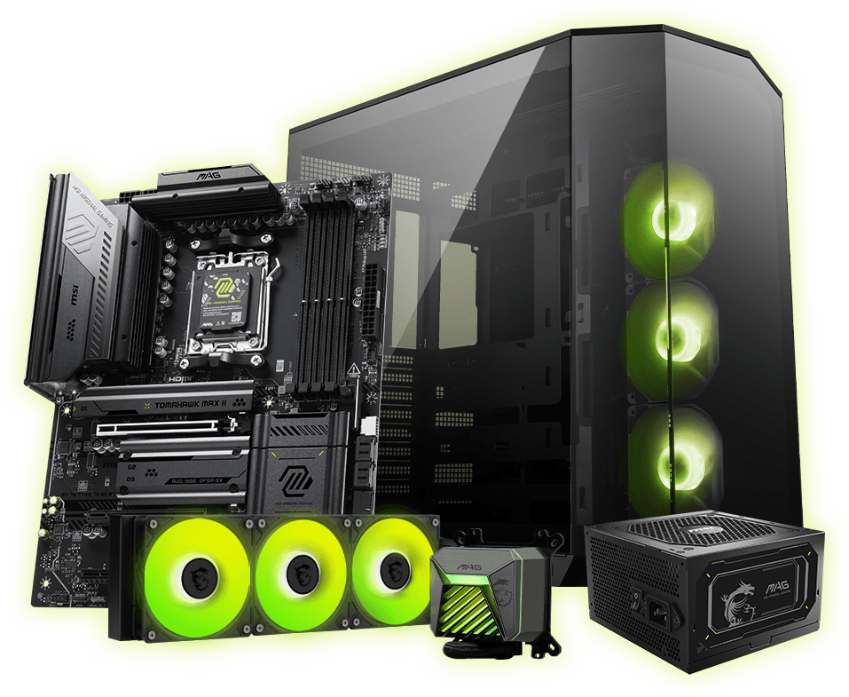 msi MAG B850 TOMAHAWK MAX WIFI II with msi Componets