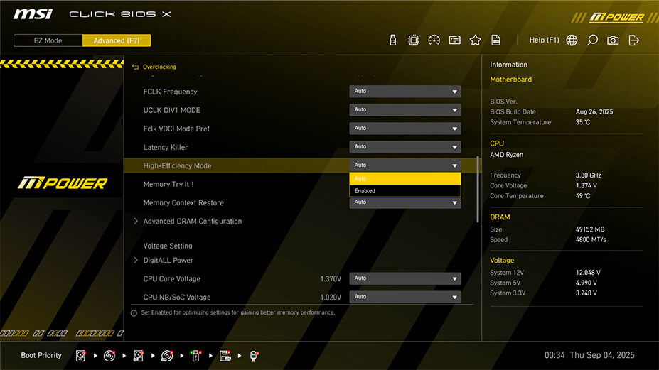High-Efficiency Mode MAG B850