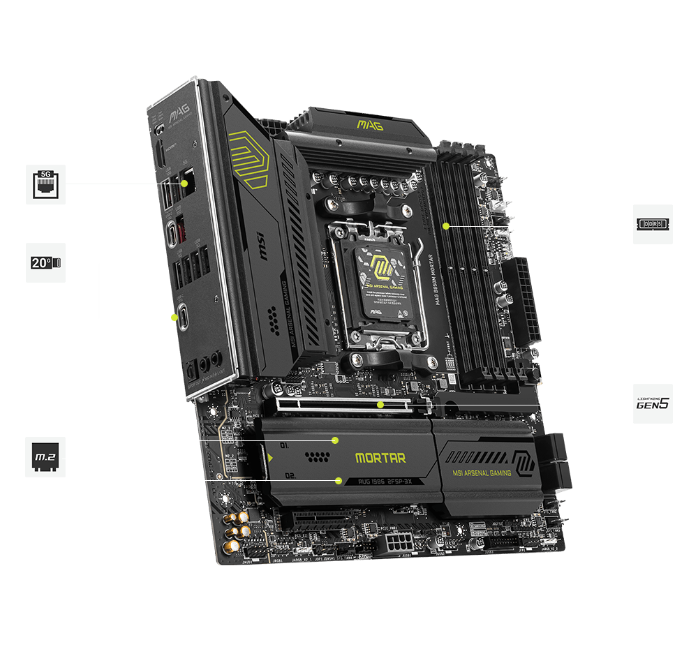 Msi MAG B850M MORTAR Connectivity