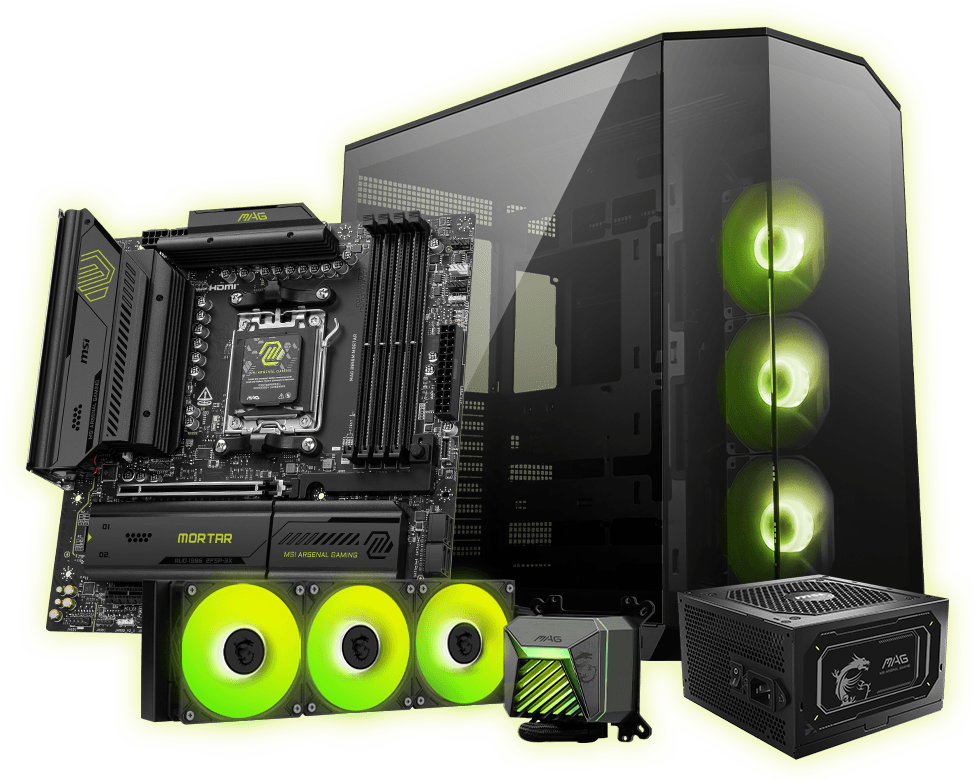 msi MAG B850M MORTAR with msi Componets