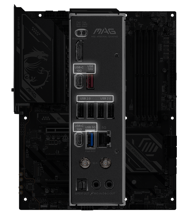 back io USB port