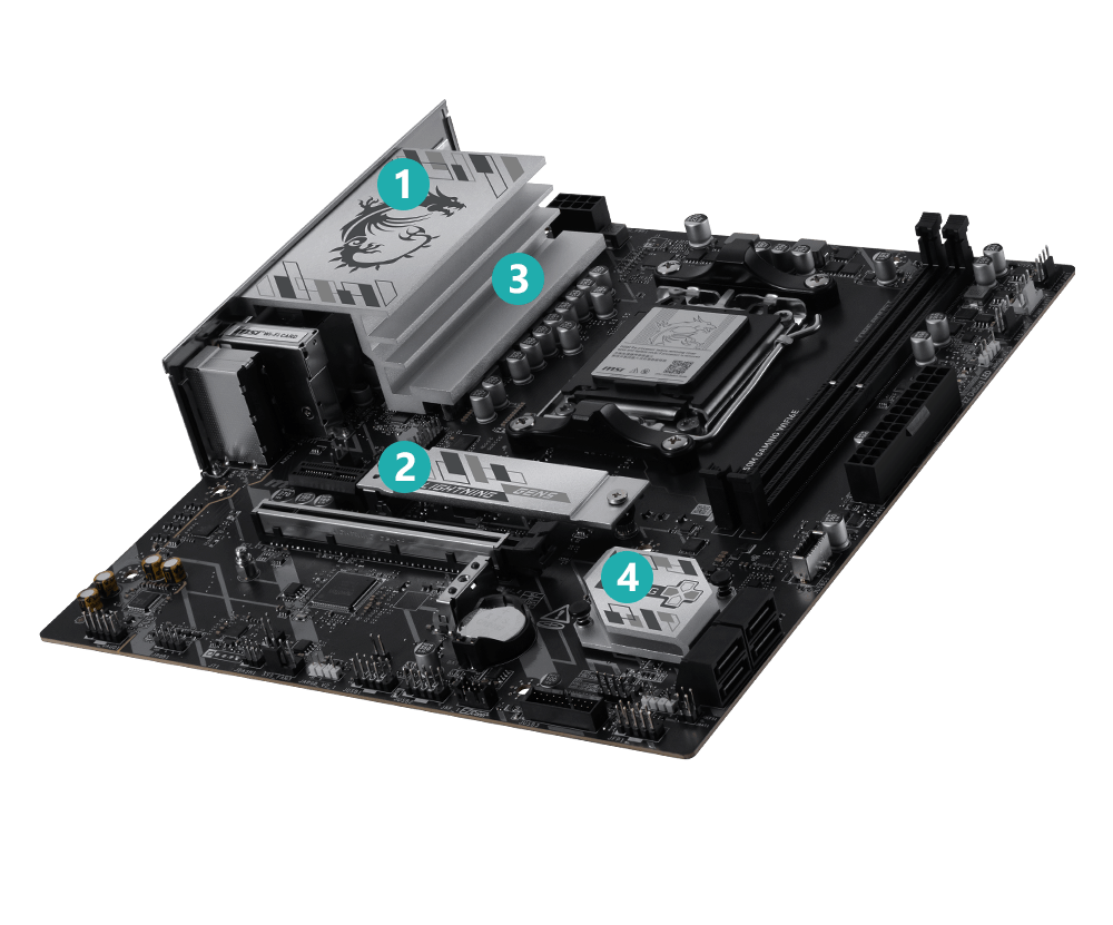 B850M GAMING WIFI6E cooling overview