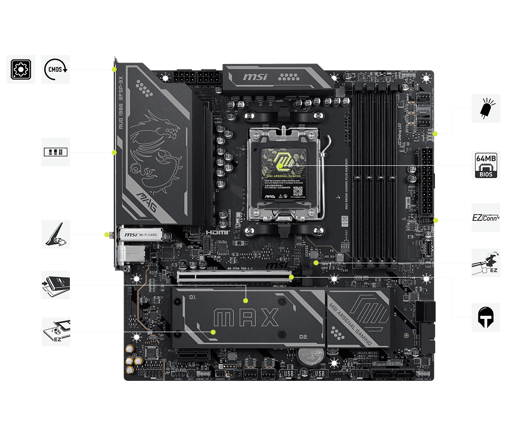 MAG B850M GAMING PLUS MAX WIFI