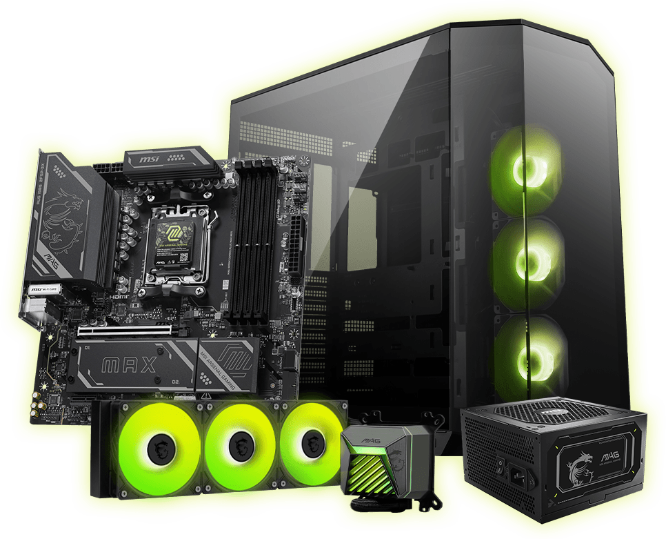 MAG B850M GAMING PLUS MAX WIFI with msi Componets