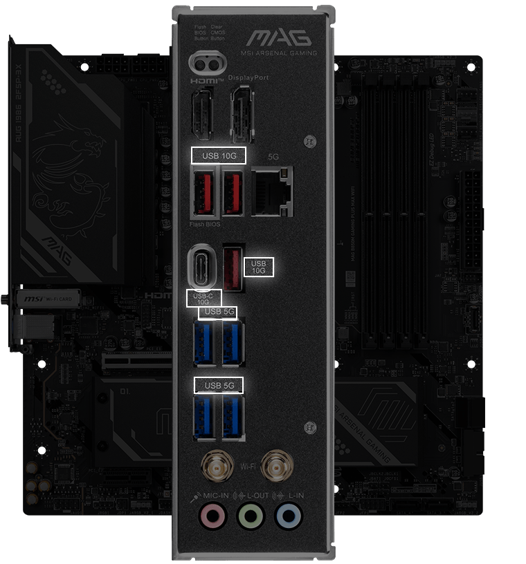 back io USB port