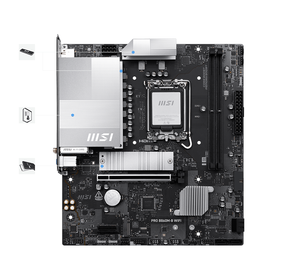 msi pro b860m-a wifi stable features