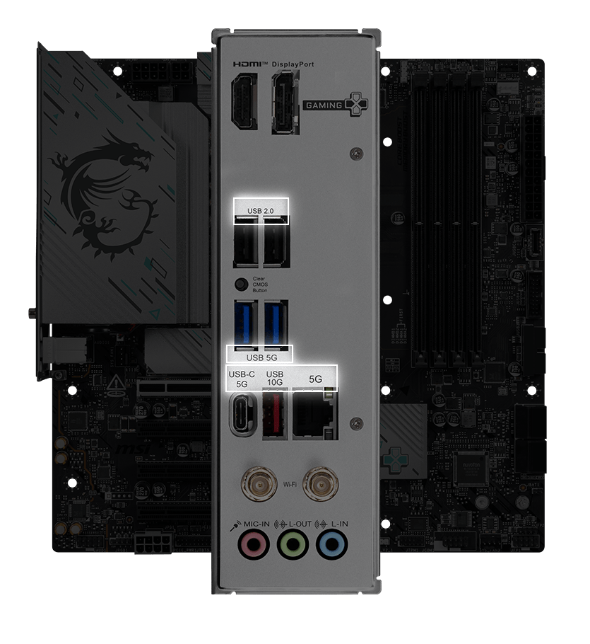 back io USB port