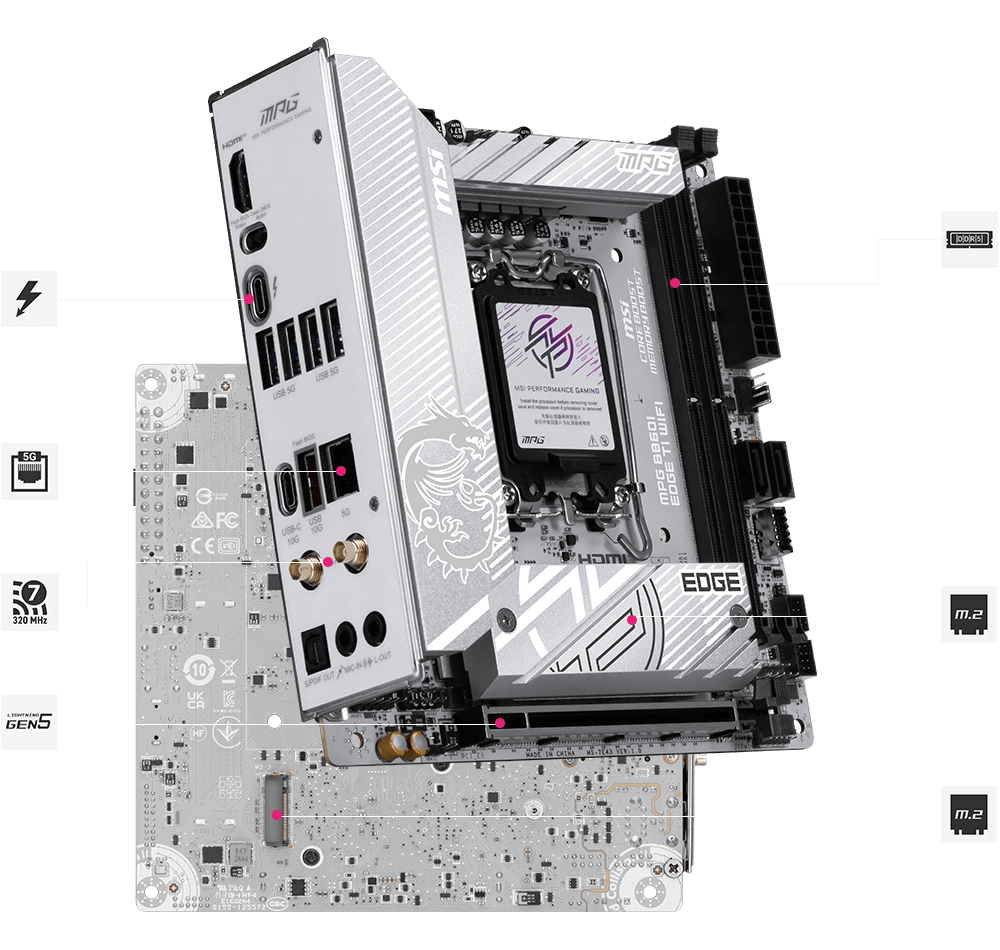 MSI B860I Edge Ti Wifi Hight Speed Features