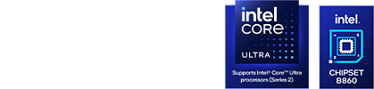 Intel B860 icon and HDMI icon