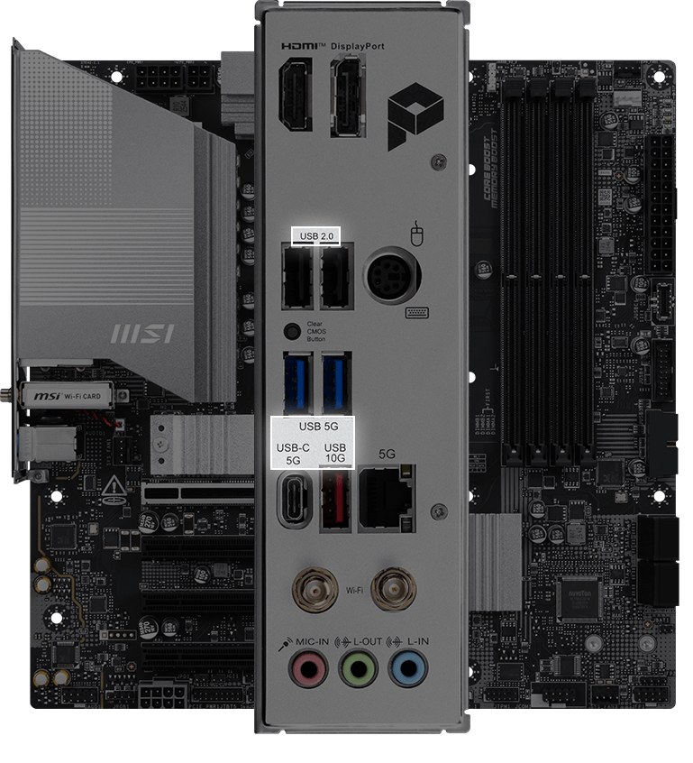back io USB port