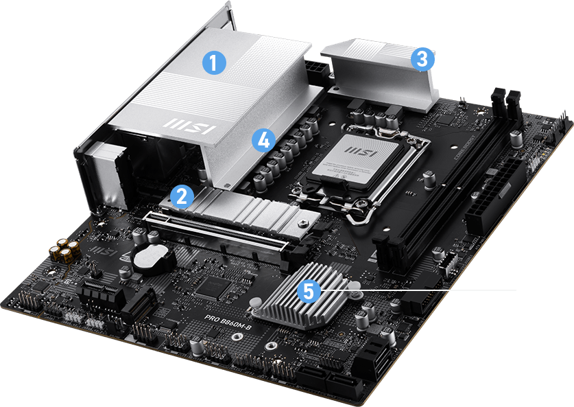 msi PRO B860M-B cooling overview
