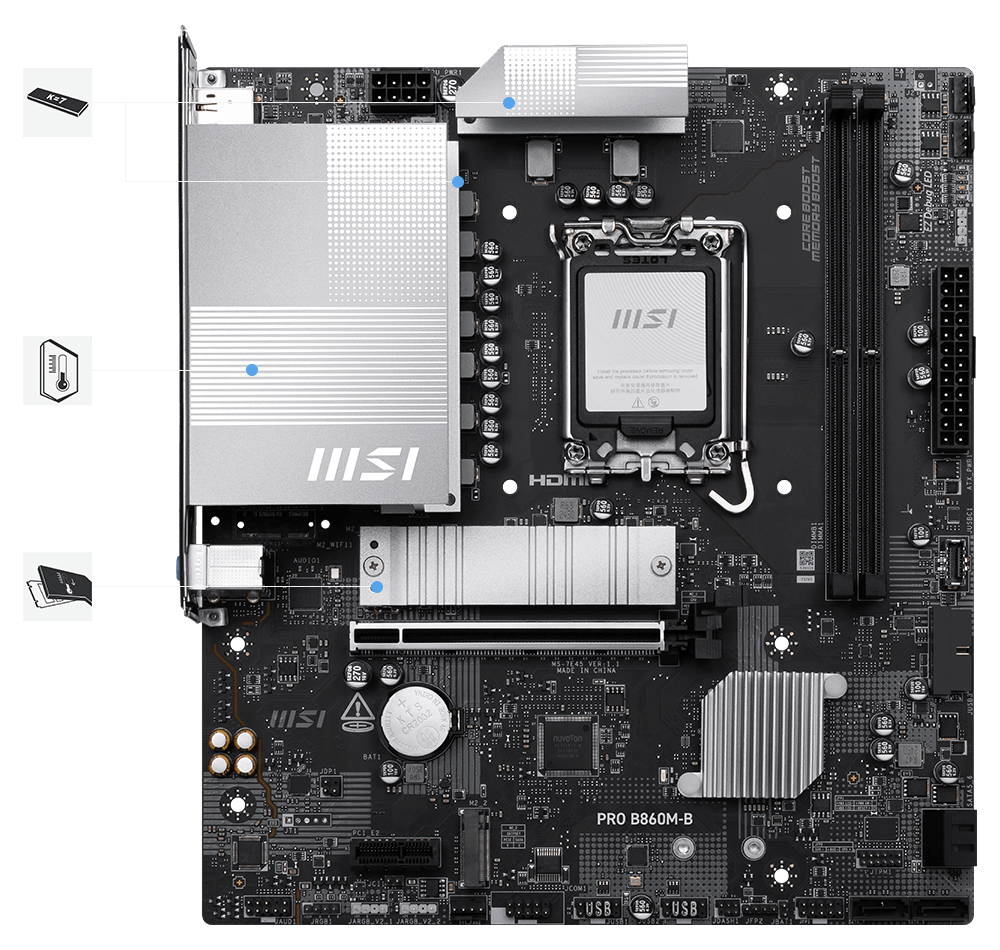 msi pro b860m-b thermal solution