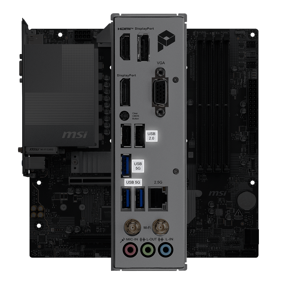 back io USB port