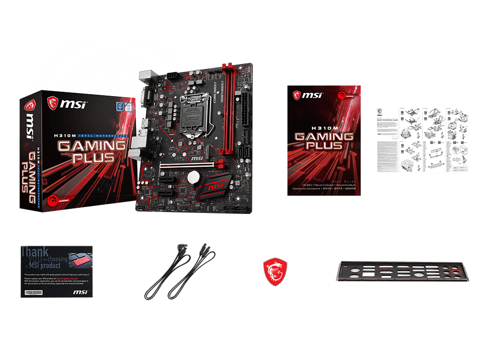 H310M GAMING PLUS box content