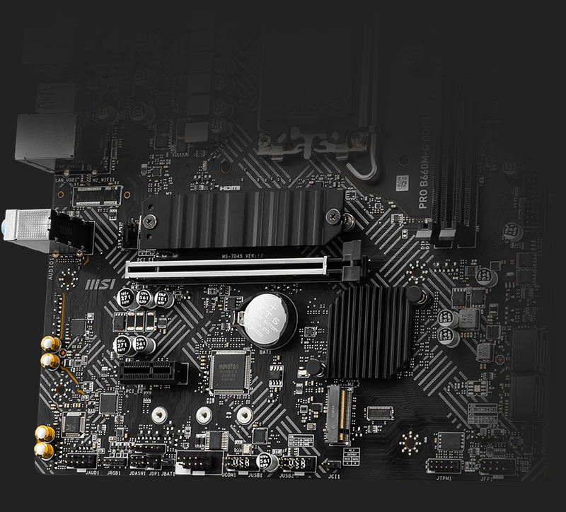 PCパーツ MSI B660M-G DDR4 PRO B660M-G DDR4 Motherboard M-ATX - Intel 12th Gen Processors