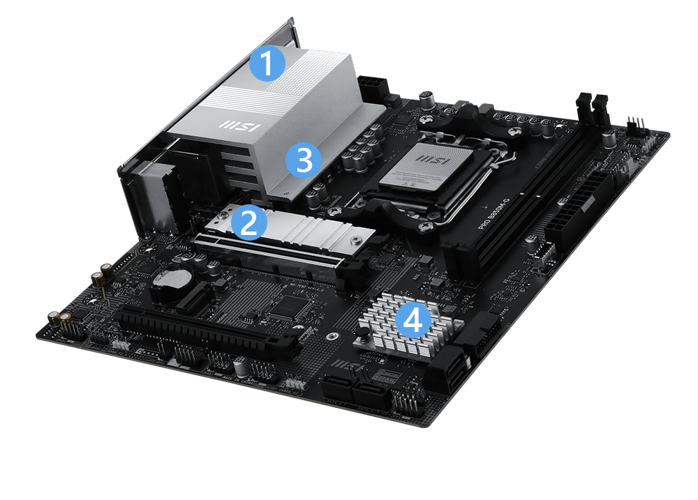 msi PRO B850-P WIFI cooling overview
