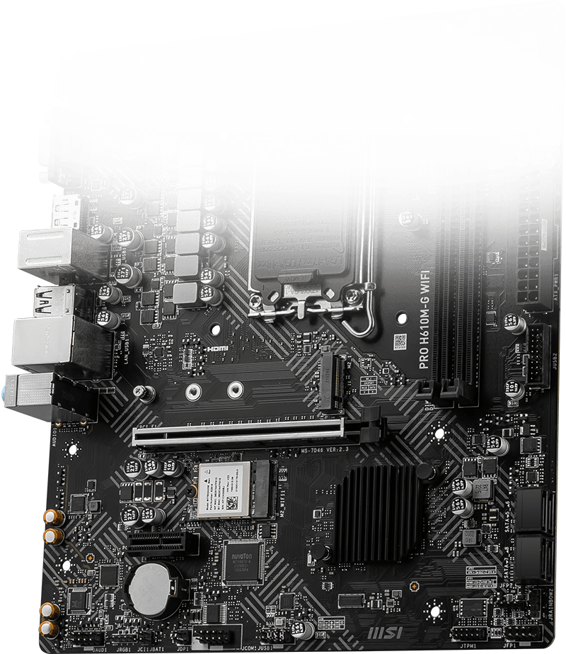 msi PRO H610M-S WIFI DDR4★I/Oパネル+無線LAN付き PRO H610M-S DDR4 Motherboard M-ATX - Intel 14th & 13th
