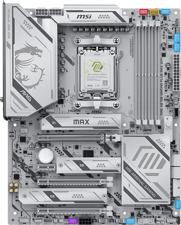 Pro X870E Gaming Plus Max wifi System Cooling