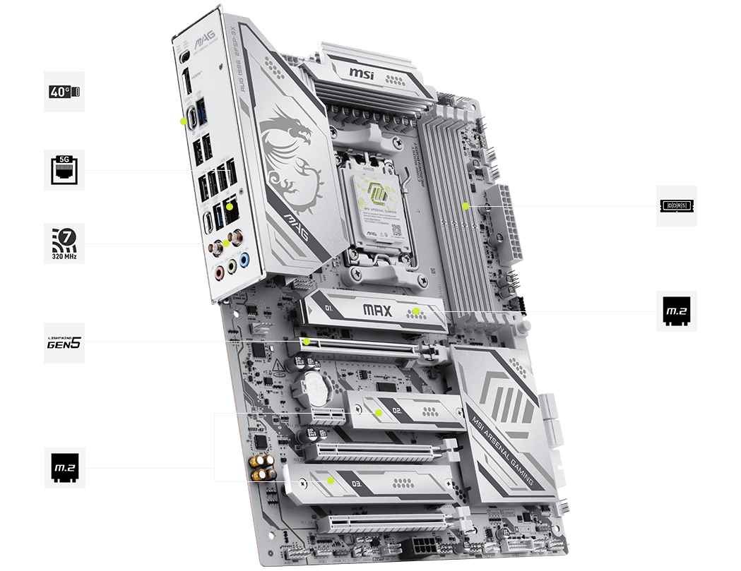 msi mag x870e Gaming Plus Max wifi Thermal Solution features