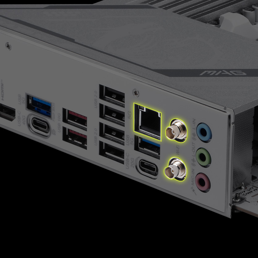 X870E Gaming Plus Max wifi MSI HIGH-BANDWIDTH AND LOW-LATENCY NETWORK