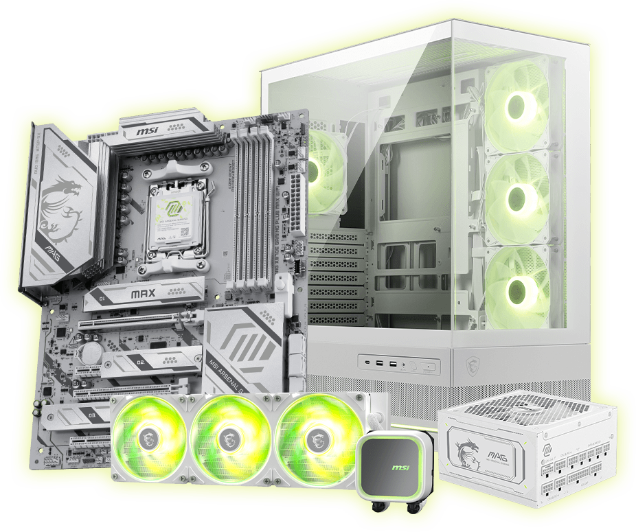 msi MAG x870e Gaming Plus Max wifi with msi Componets