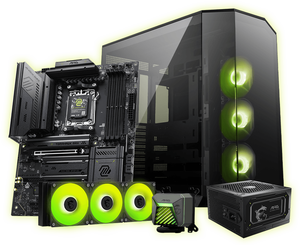 msi MAG x870e Tomahawk Max wifi with msi Componets