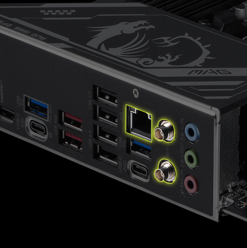MAG X870E GAMING PLUS MAX WIFI S high-bandwidth and low-latency network connection