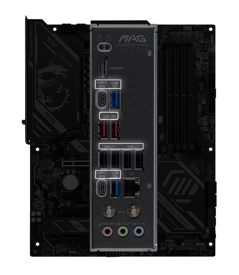 back io USB port
