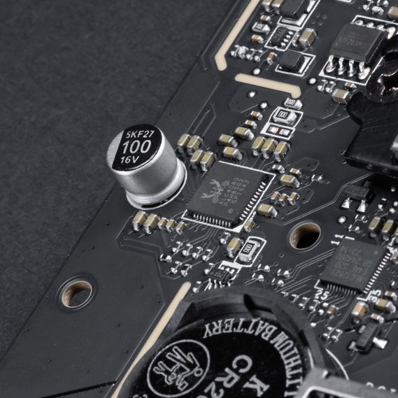 Msi x870 high quality audio capacitors