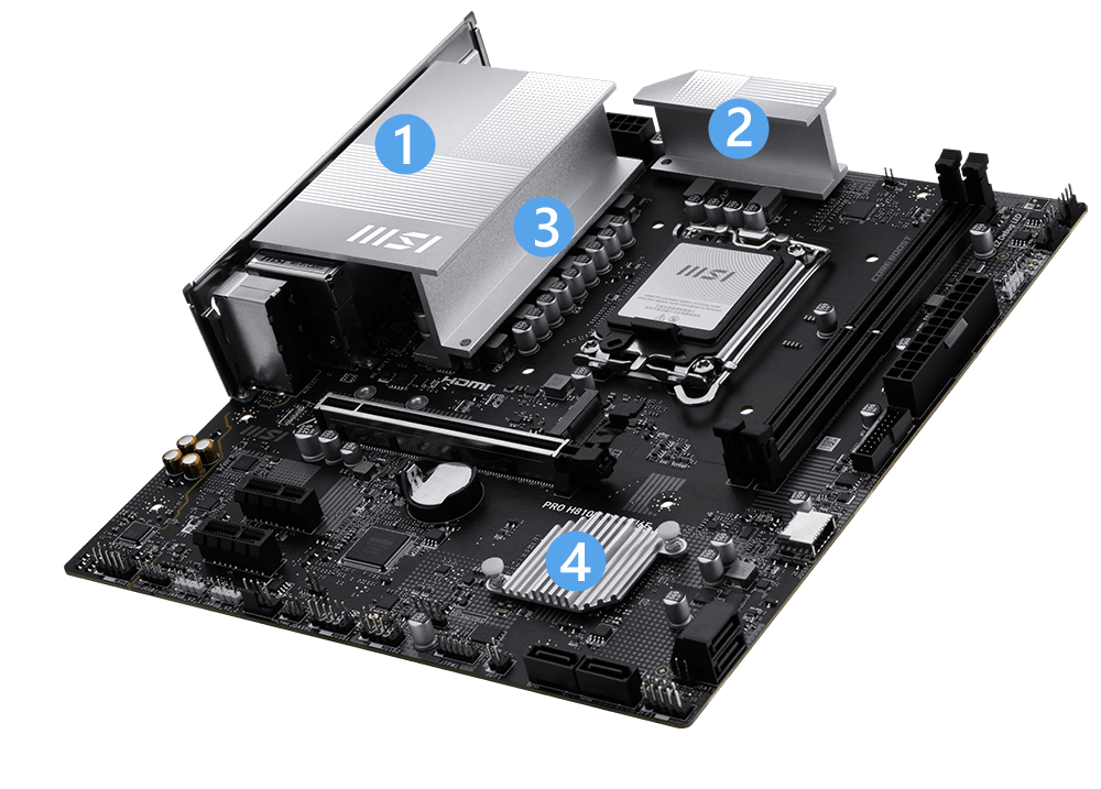 msi PRO H810M-B WIFI6E cooling overview