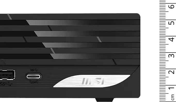 MSI PRO DP21 14M rear COM port and VESA mounting view