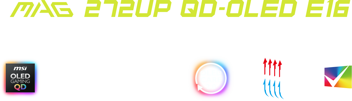 MAG 272UP QD-OLED E16 Feature icons