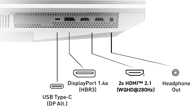 MAG 272QPW QD-OLED X28 ports including HDMI 2.1, DP, USB-C with PD