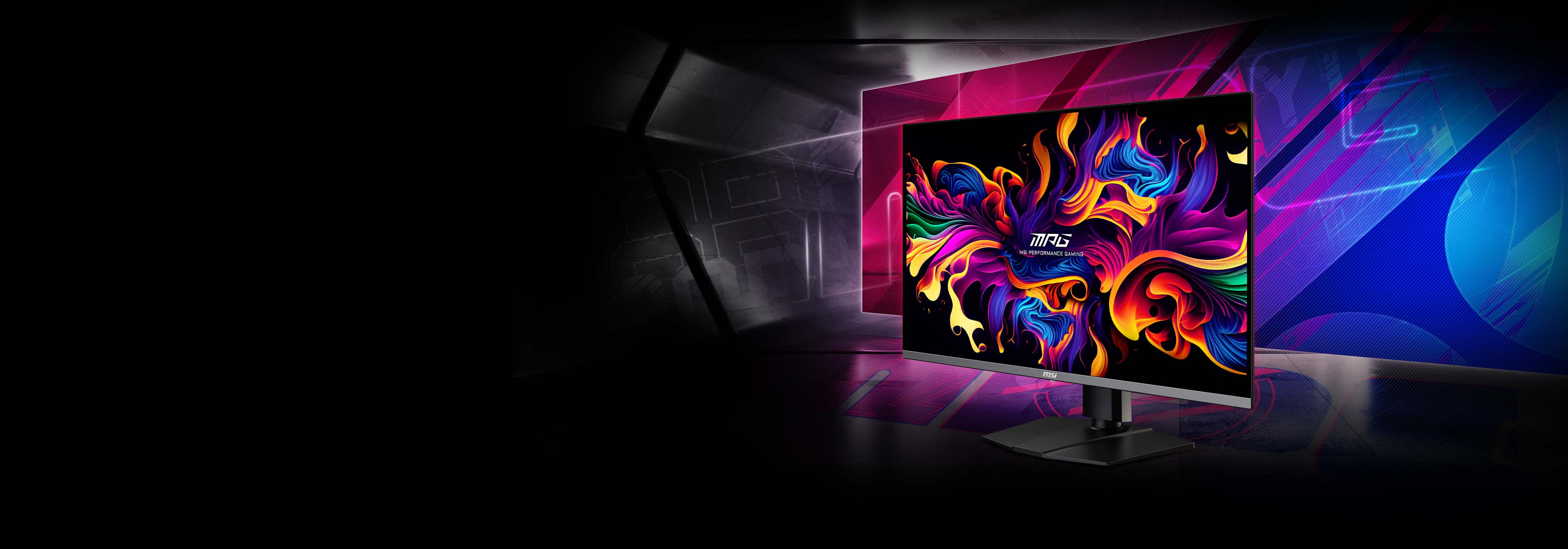 MSI MPG 321URX QD-OLED gaming artwork
