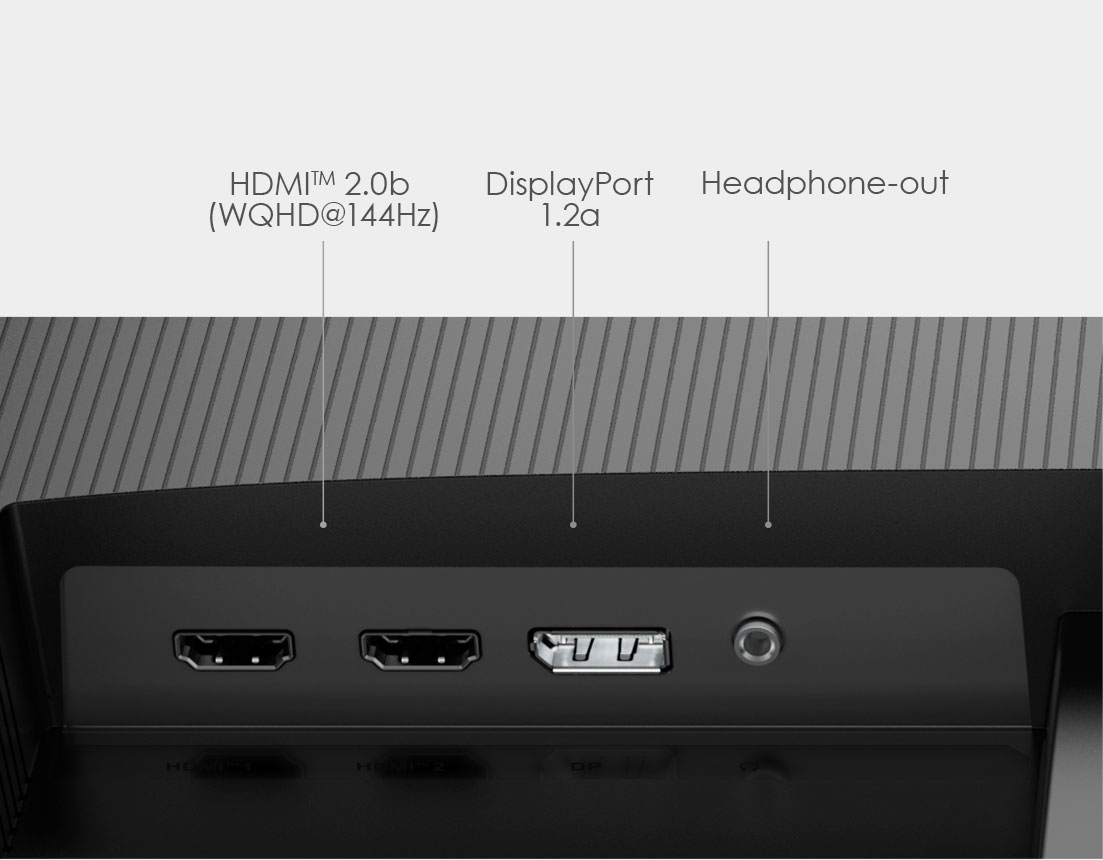 PRO MP273Q E14 monitor back connection port