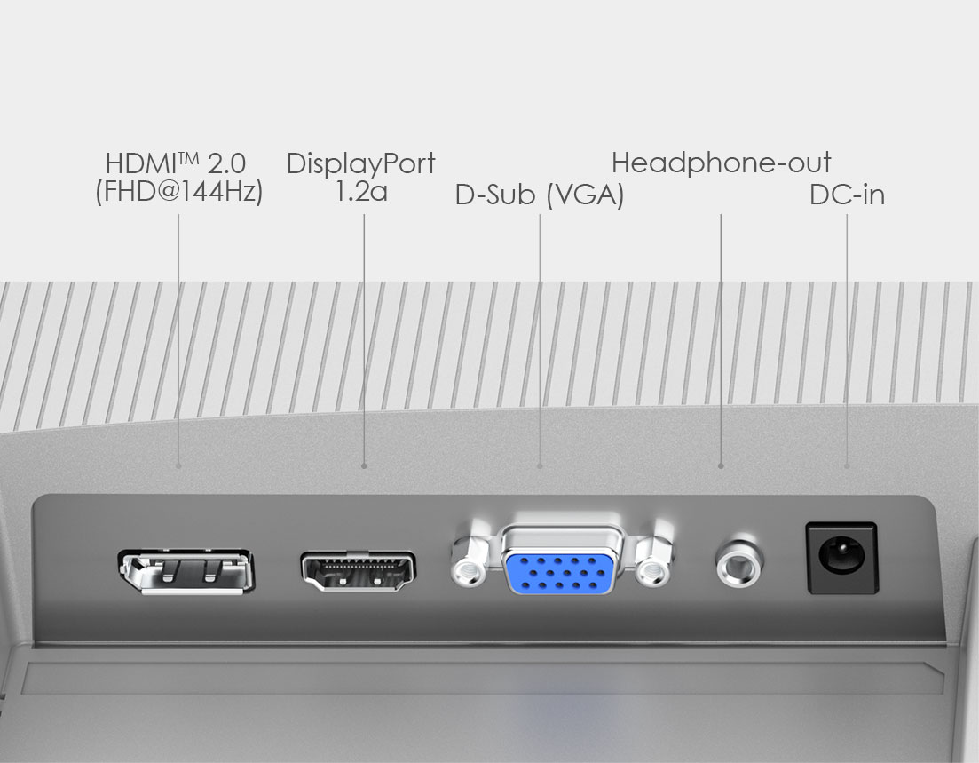 PRO MP273L E14 monitor back connection port