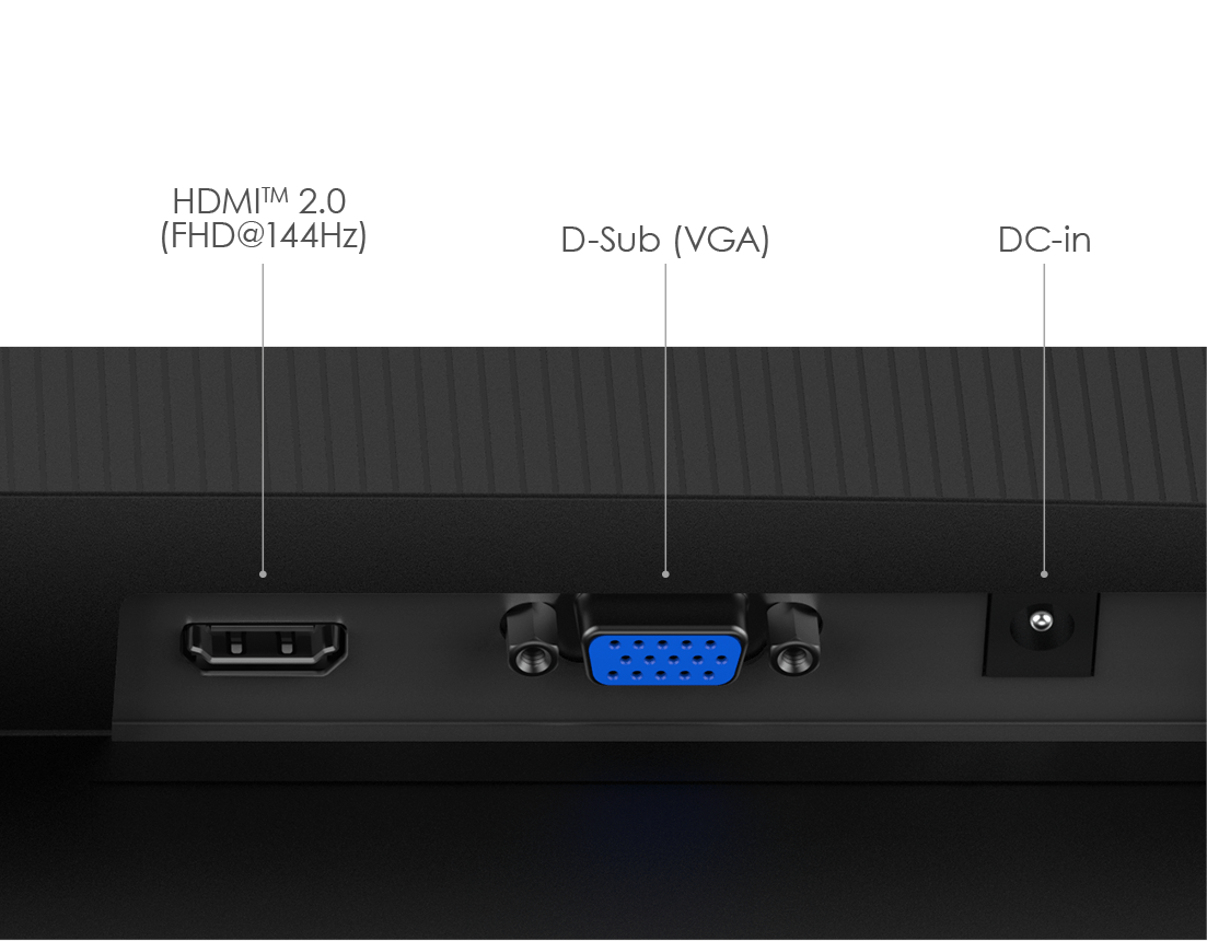 PRO MP273L E14 monitor back connection port