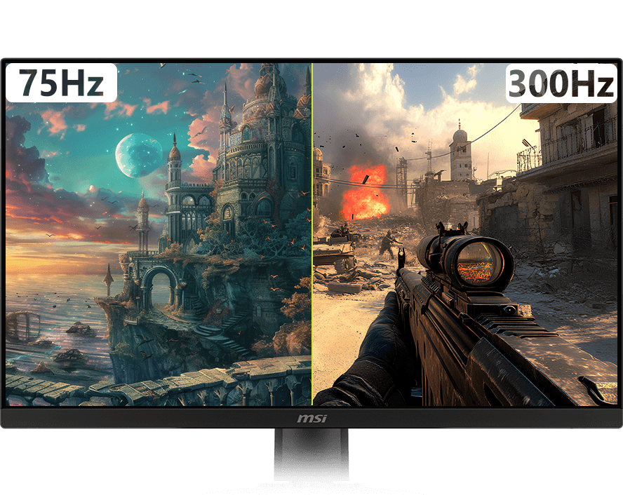 MAG 271KPD7 monitor showing AI Dual Mode display