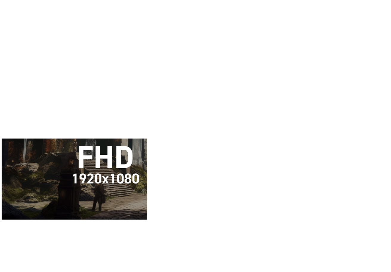 FHD viewing area comparison on monitor display