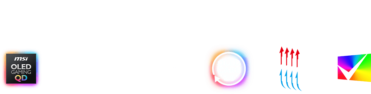 MAG 271QP QD-OLED X28 Title and feature icons