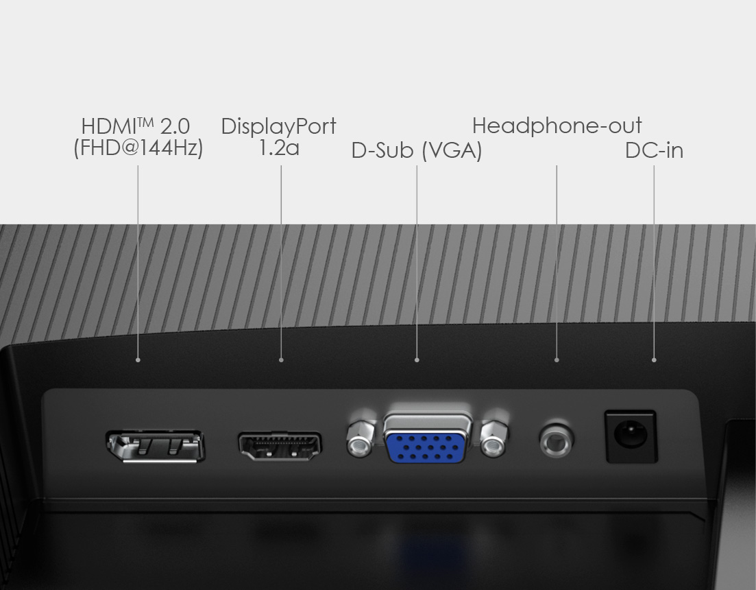 PRO MP273L E14 monitor back connection port