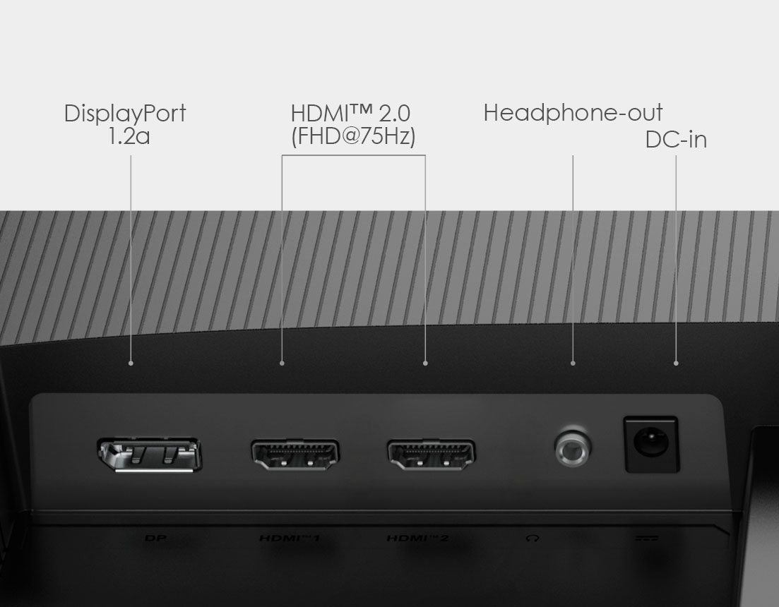 PRO MP273L E14 monitor back connection port