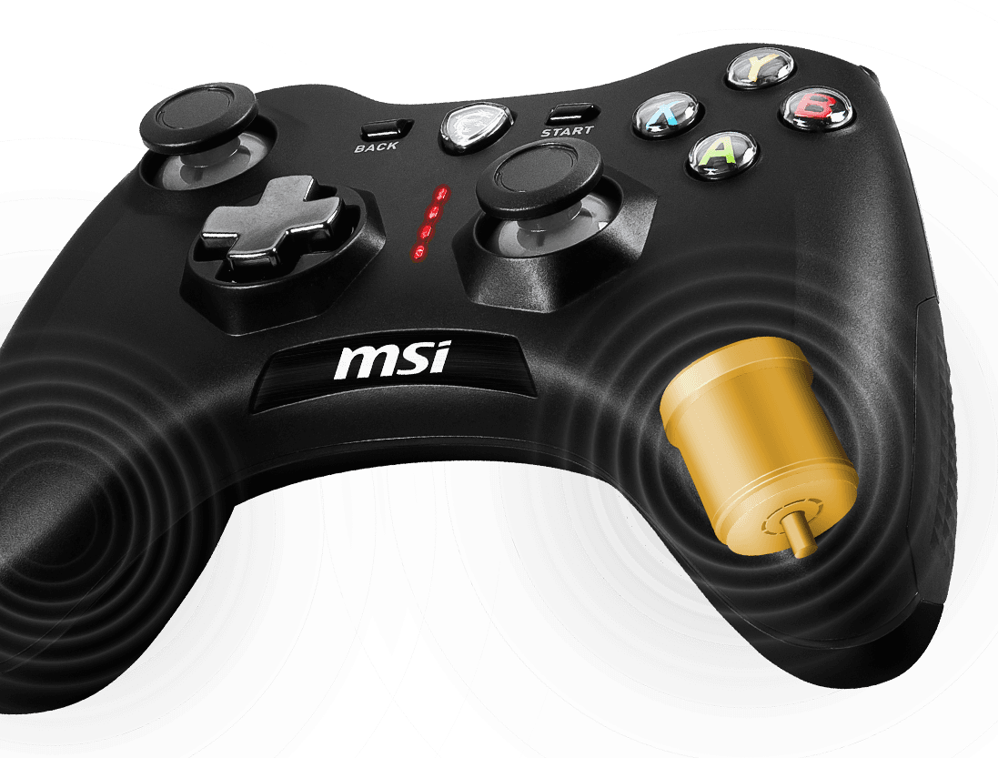 MSI FORCE GC30 V2 Wireless Gamepad Controller For PC - White, 2.4GHz/Wired, 8-Hour Battery, Replaceable D-Pad