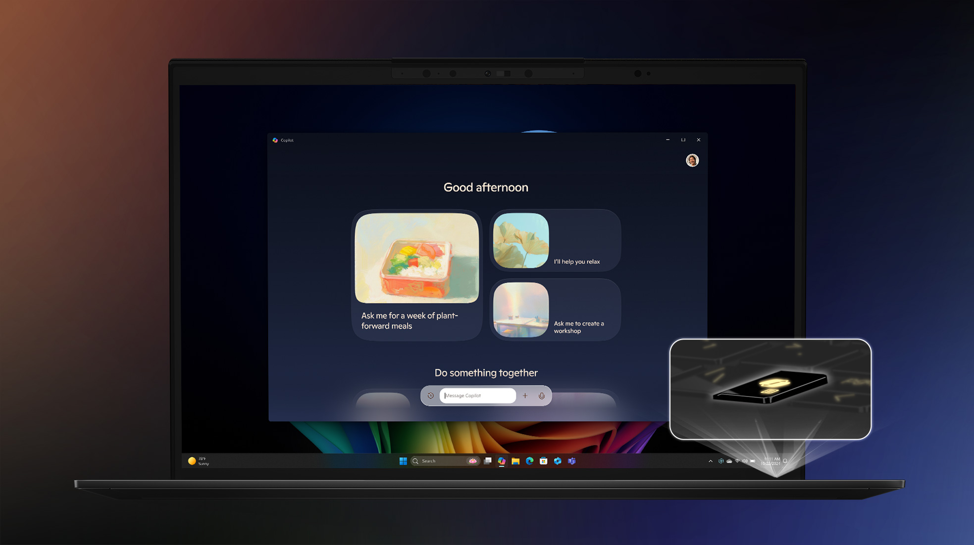 Copilot+ PC in Msi Prestige 13 AI Ukiyo-e Edition laptop