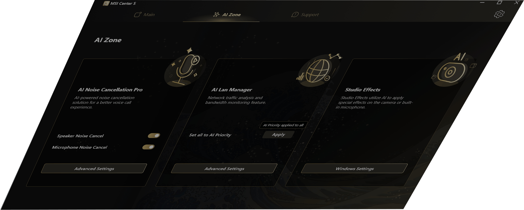 msi center screen one