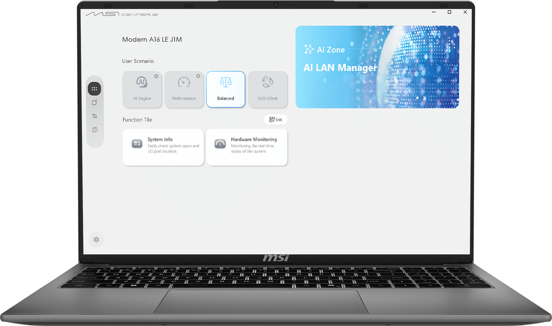 msi Modern A16 LE J1M laptop