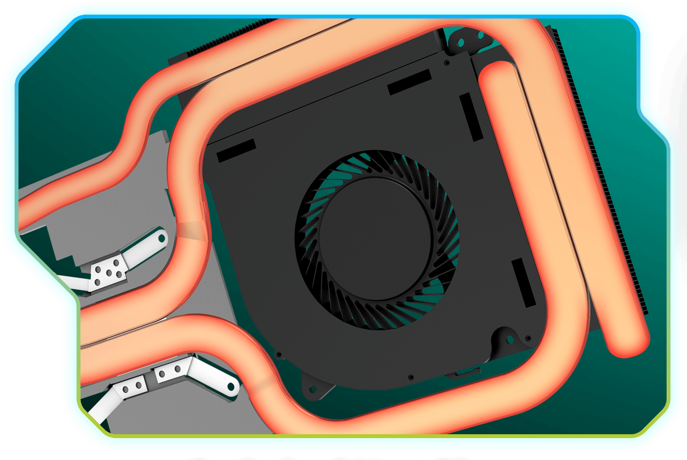 Optimized heat pipes cooling diagram