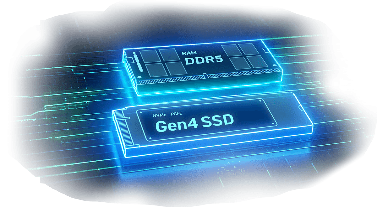 MSI Cyborg 15 MAX DDR5 memory and PCIe Gen4 SSD for leading-edge speed